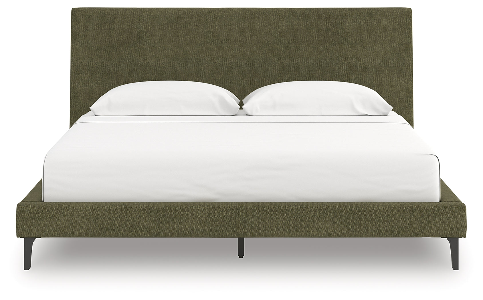 Zadilyn Sage Green King Upholstered Bed with Roll Slats