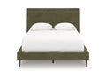 Zadilyn Sage Green Queen Upholstered Bed with Roll Slats