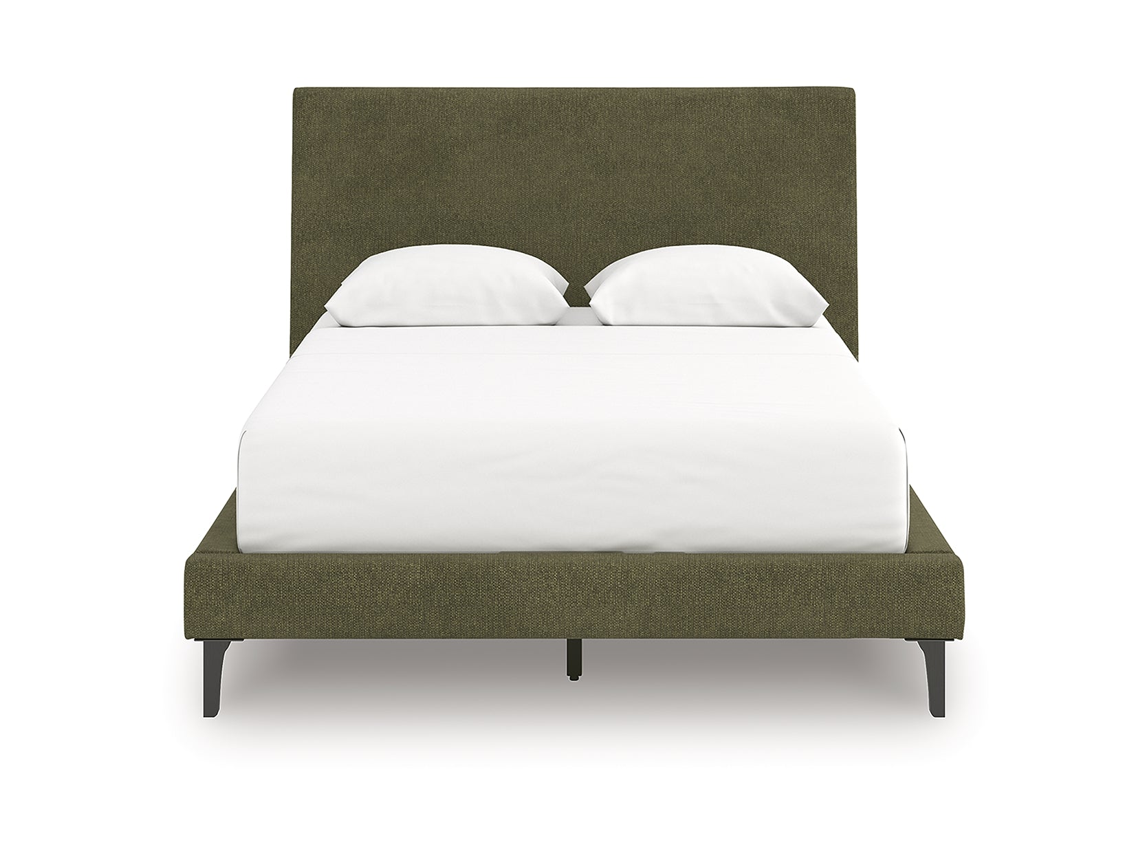 Zadilyn Sage Green Queen Upholstered Bed with Roll Slats