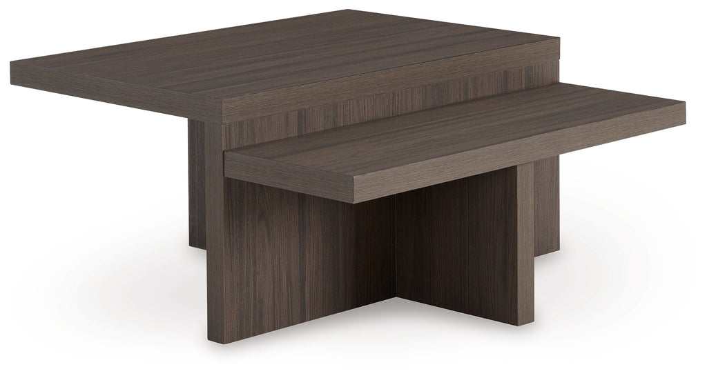 Zendex Brown Occasional Table Set (Set of 2)