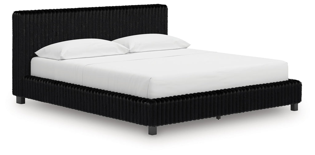 Zuraleus Black California King Upholstered Bed