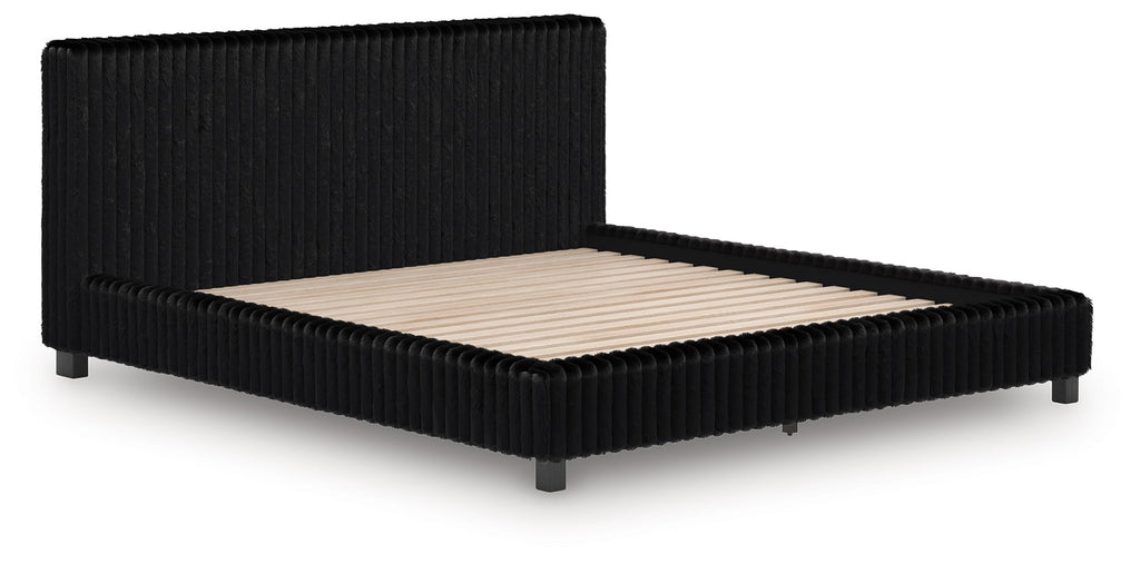 Zuraleus Black California King Upholstered Bed