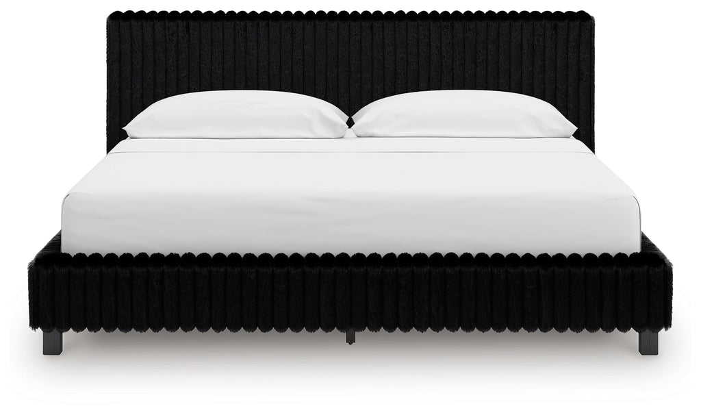 Zuraleus Black California King Upholstered Bed