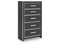 Zuraleus Black Five Drawer Chest