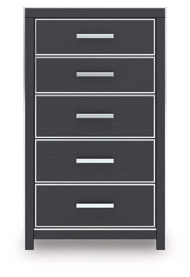 Zuraleus Black Five Drawer Chest