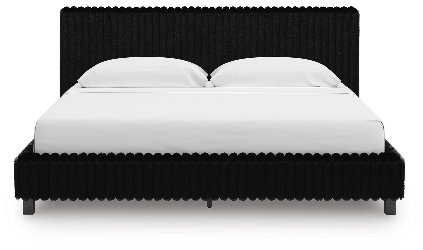 Zuraleus Black King Upholstered Bed, 2 Chests and 2 Nightstands