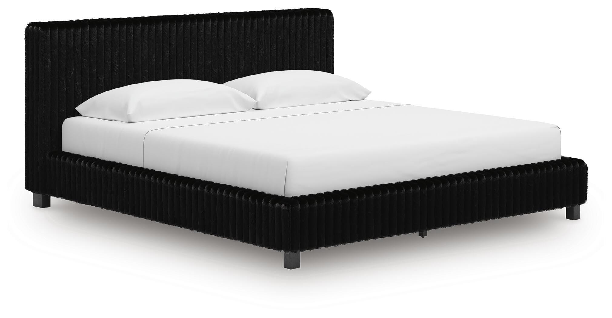 Zuraleus Black King Upholstered Bed, 2 Chests and 2 Nightstands