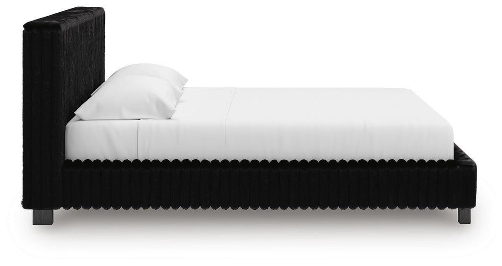 Zuraleus Black King Upholstered Bed, 2 Chests and 2 Nightstands