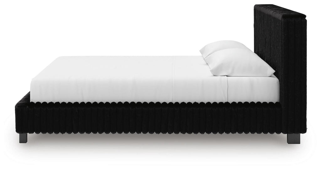 Zuraleus Black King Upholstered Bed, 2 Chests and 2 Nightstands