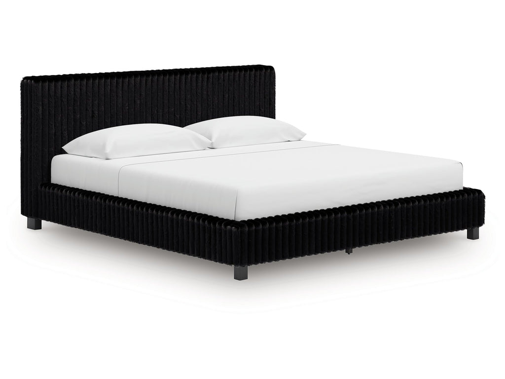 Zuraleus Black King Upholstered Bed