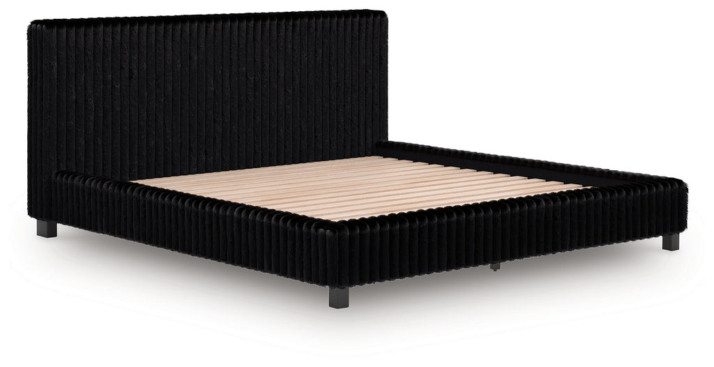 Zuraleus Black King Upholstered Bed
