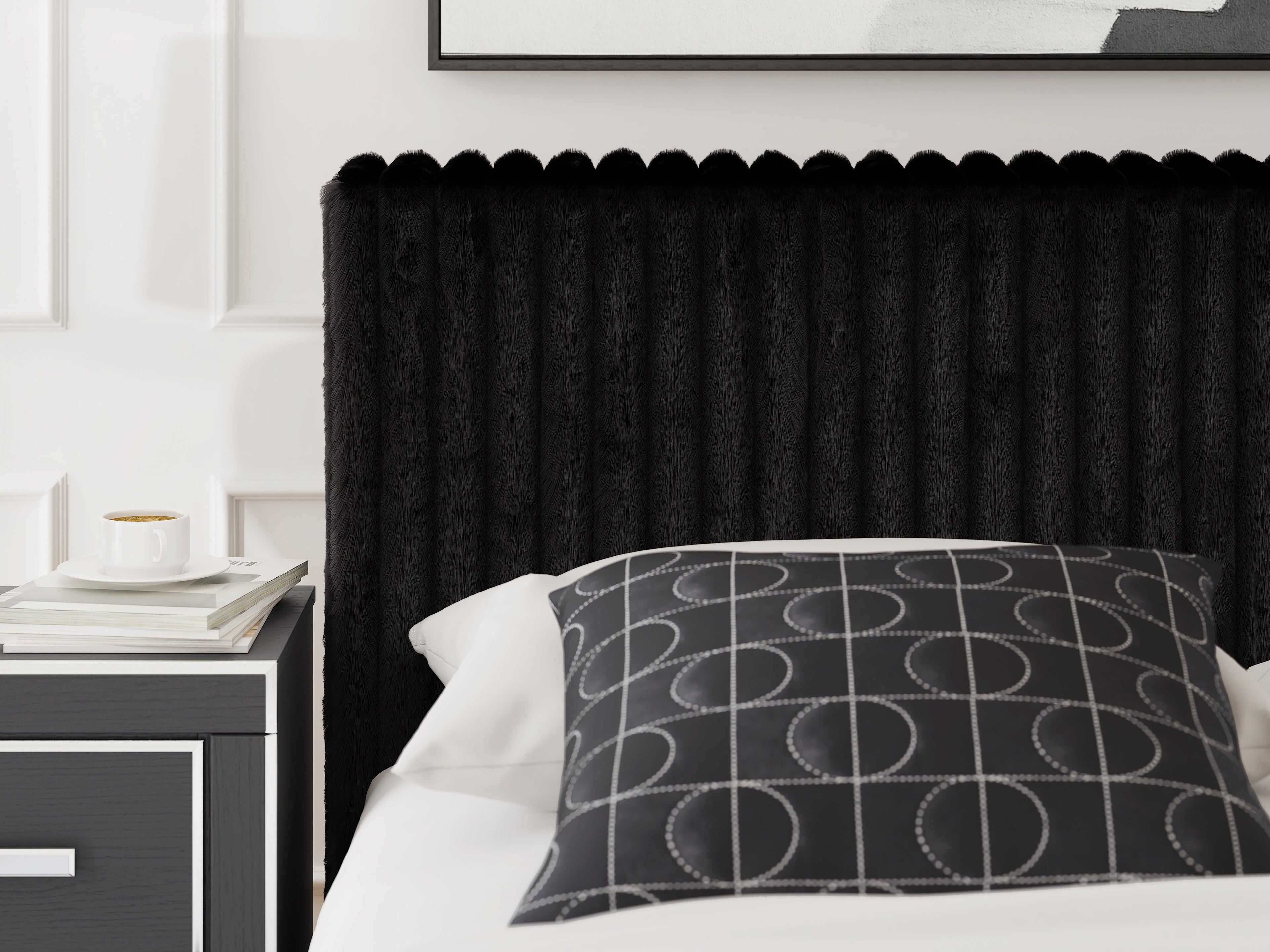 Zuraleus Black King Upholstered Bed