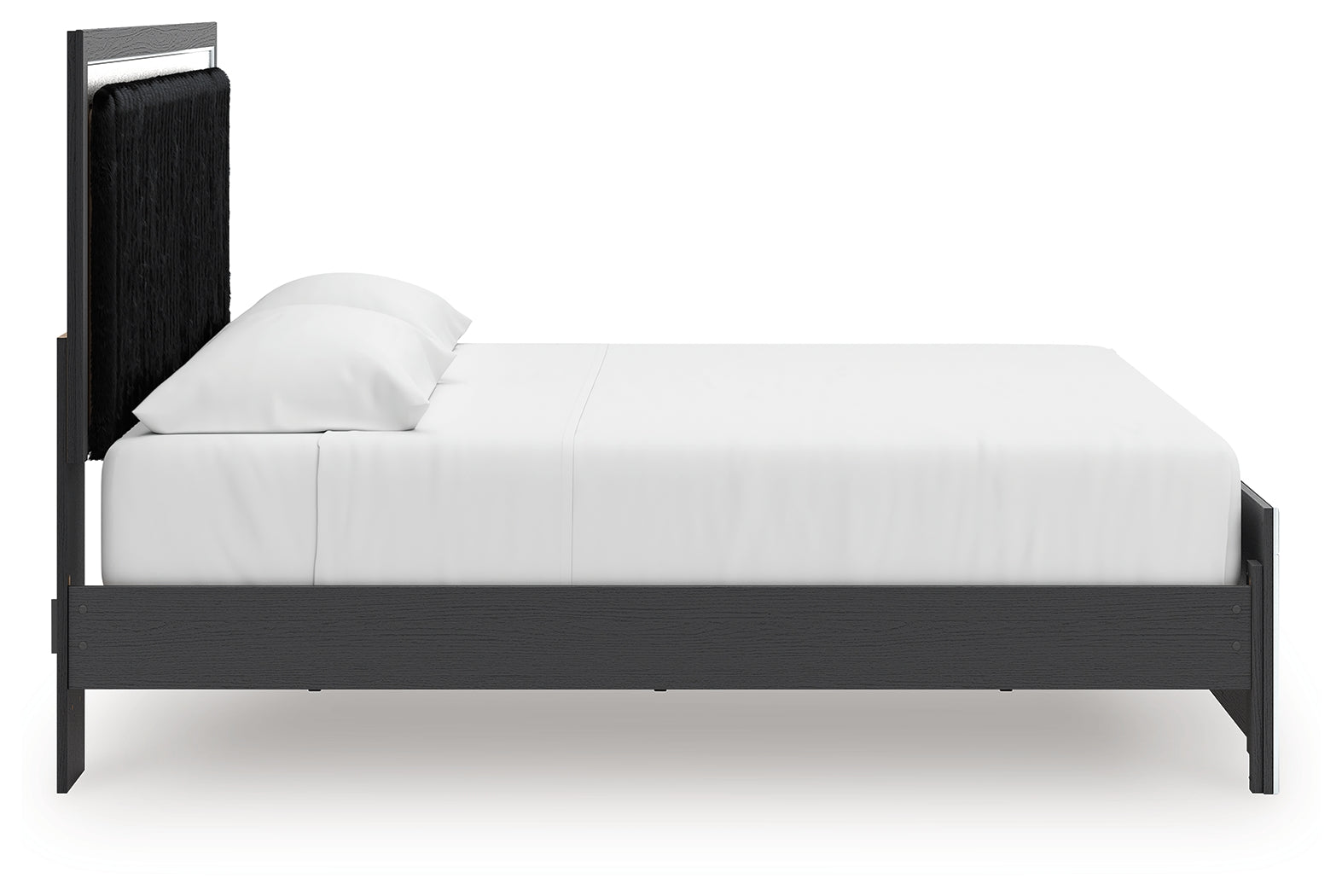 Zuraleus Black King Upholstered Panel Platform Bed