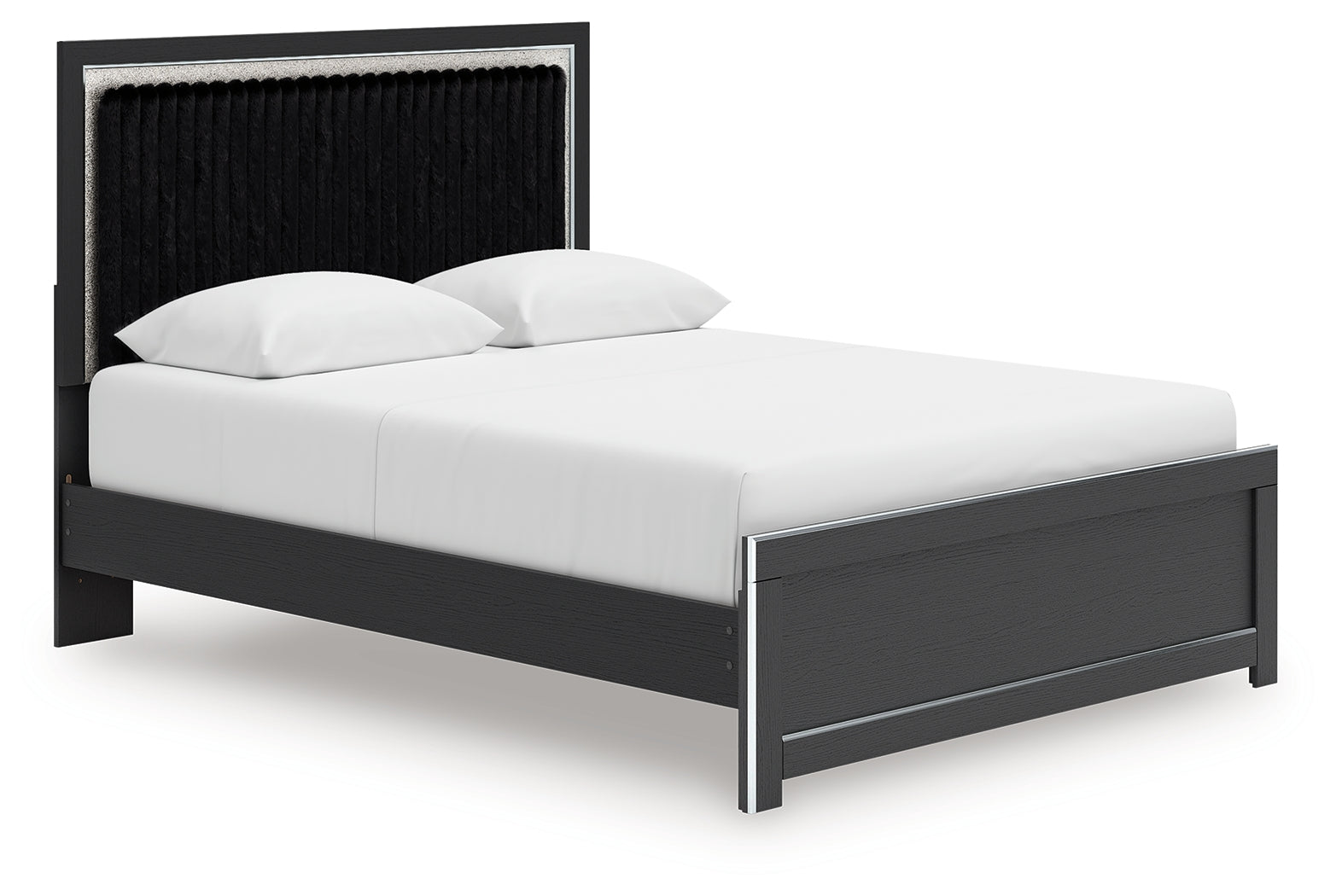 Zuraleus Queen Upholstered Bed, Dresser, Mirror and Nightstand, Black