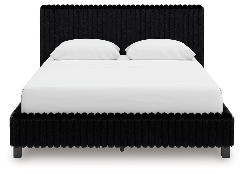 Zuraleus Black Queen Upholstered Bed