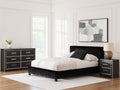 Zuraleus Queen Upholstered Bedroom Set, Black