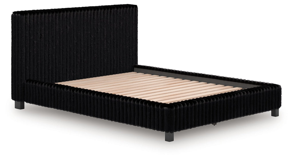 Zuraleus Queen Upholstered Bedroom Set, Black