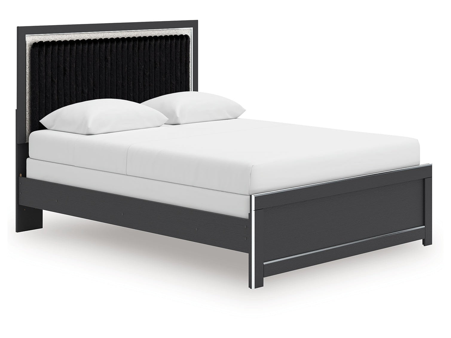 Zuraleus Black Queen Upholstered Panel Bed