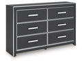 Zuraleus Black Six Drawer Dresser