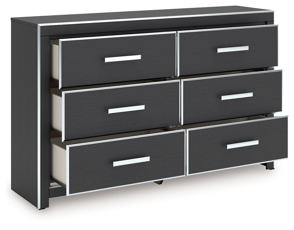 Zuraleus Black Six Drawer Dresser