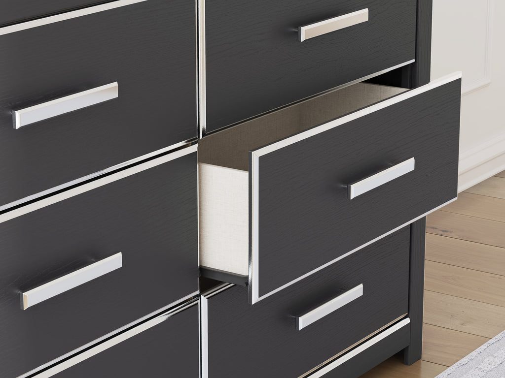 Zuraleus Black Six Drawer Dresser