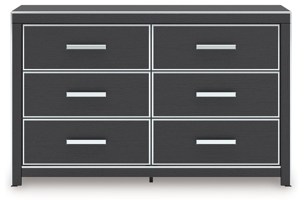 Zuraleus Black Six Drawer Dresser
