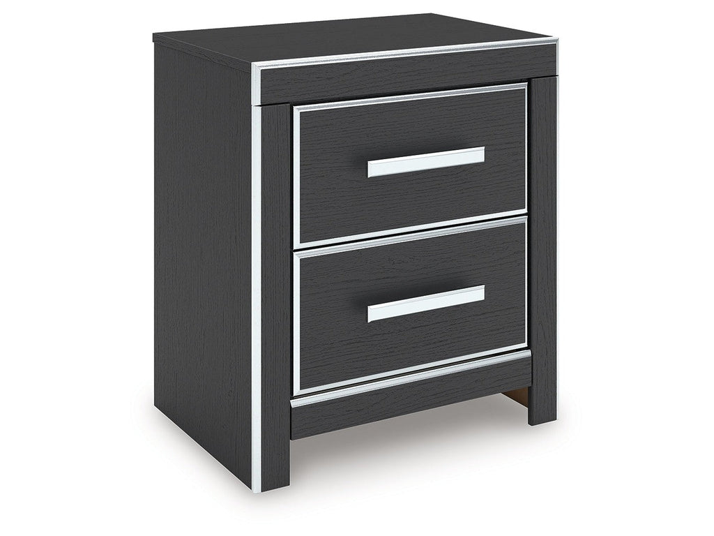 Zuraleus Black Two Drawer Night Stand