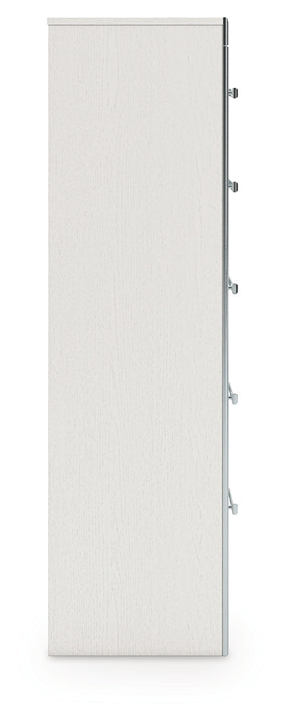 Zuraleus White Five Drawer Chest