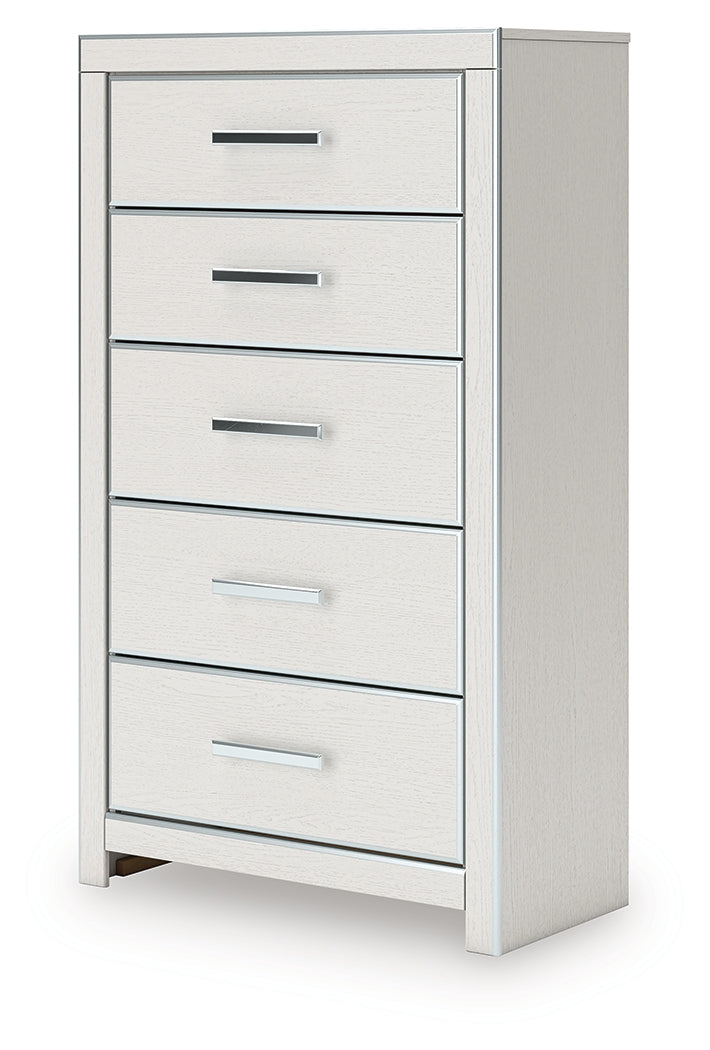 Zuraleus White Five Drawer Chest