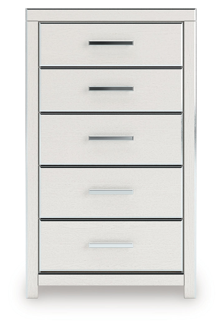 Zuraleus White Five Drawer Chest