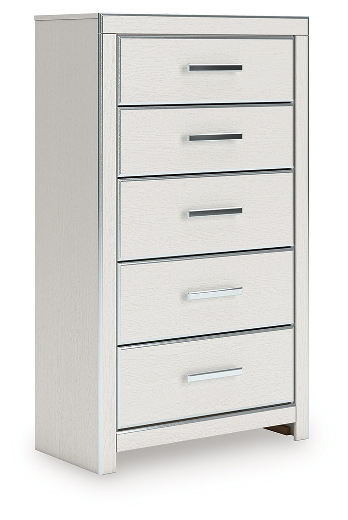 Zuraleus White Five Drawer Chest