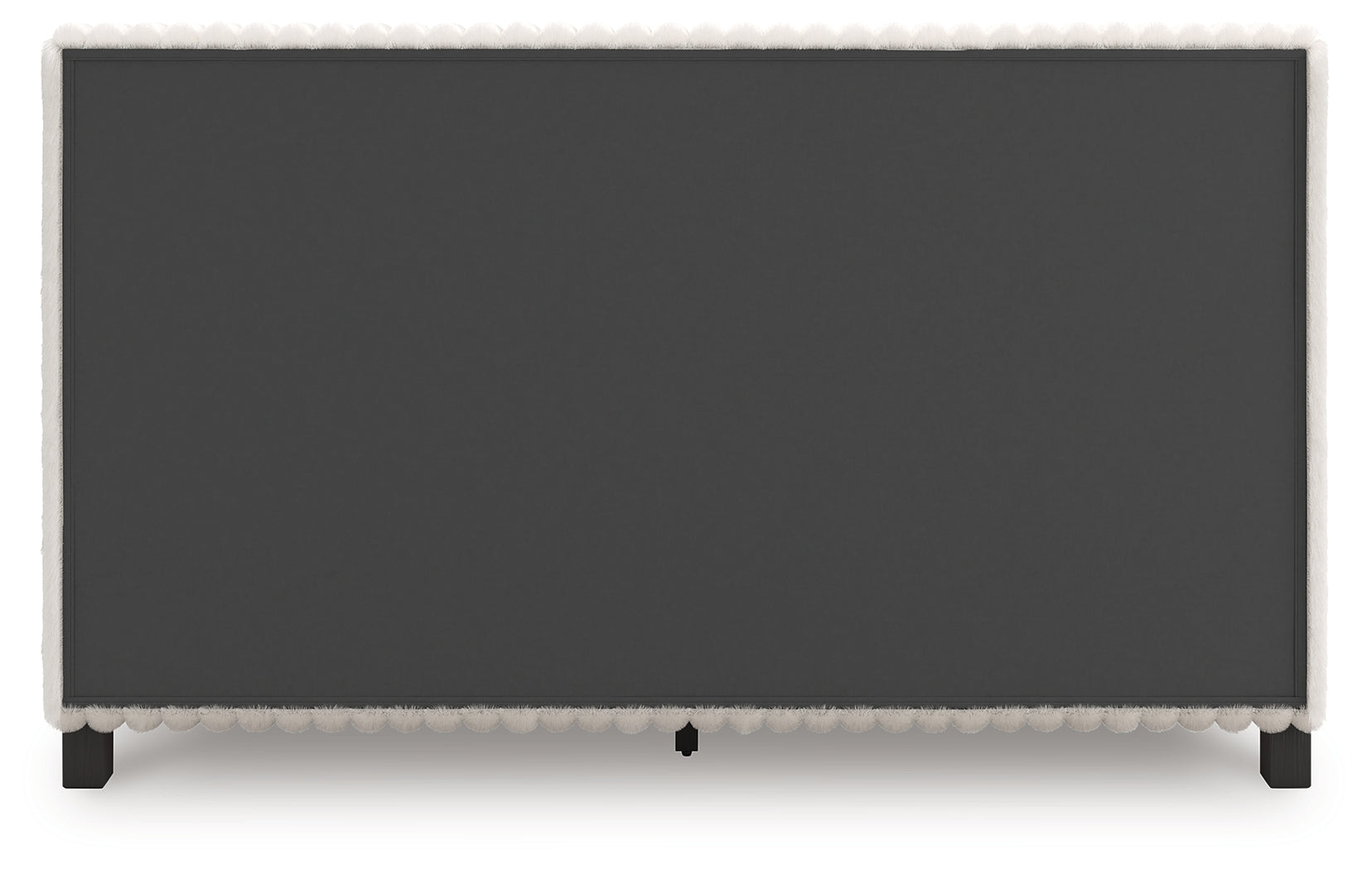Zuraleus White/Gray Queen Upholstered Bed, Dresser and Mirror