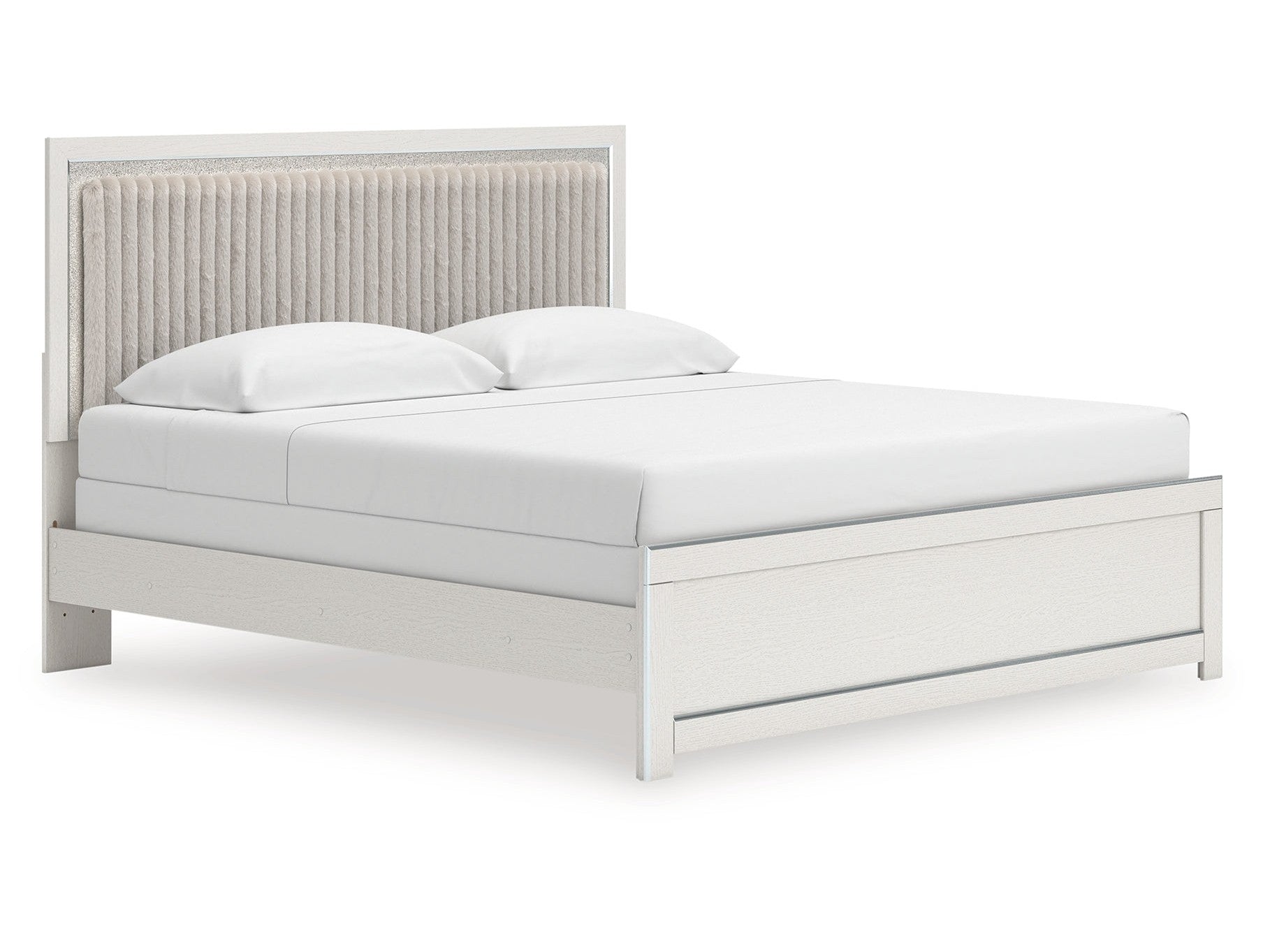 Zuraleus White King Upholstered Panel Bed