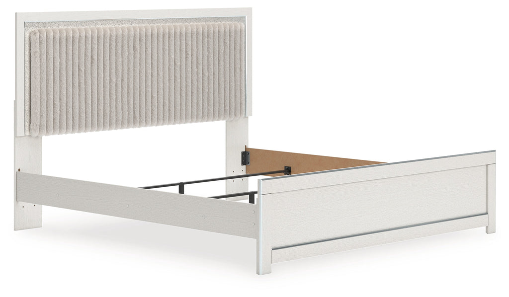 Zuraleus White King Upholstered Panel Bed
