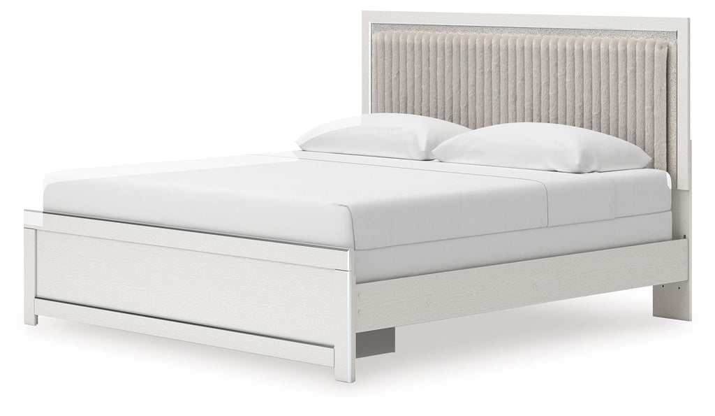 Zuraleus White King Upholstered Panel Bed