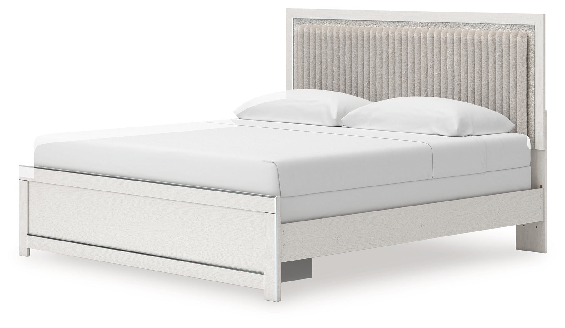 Zuraleus White King Upholstered Panel Bed