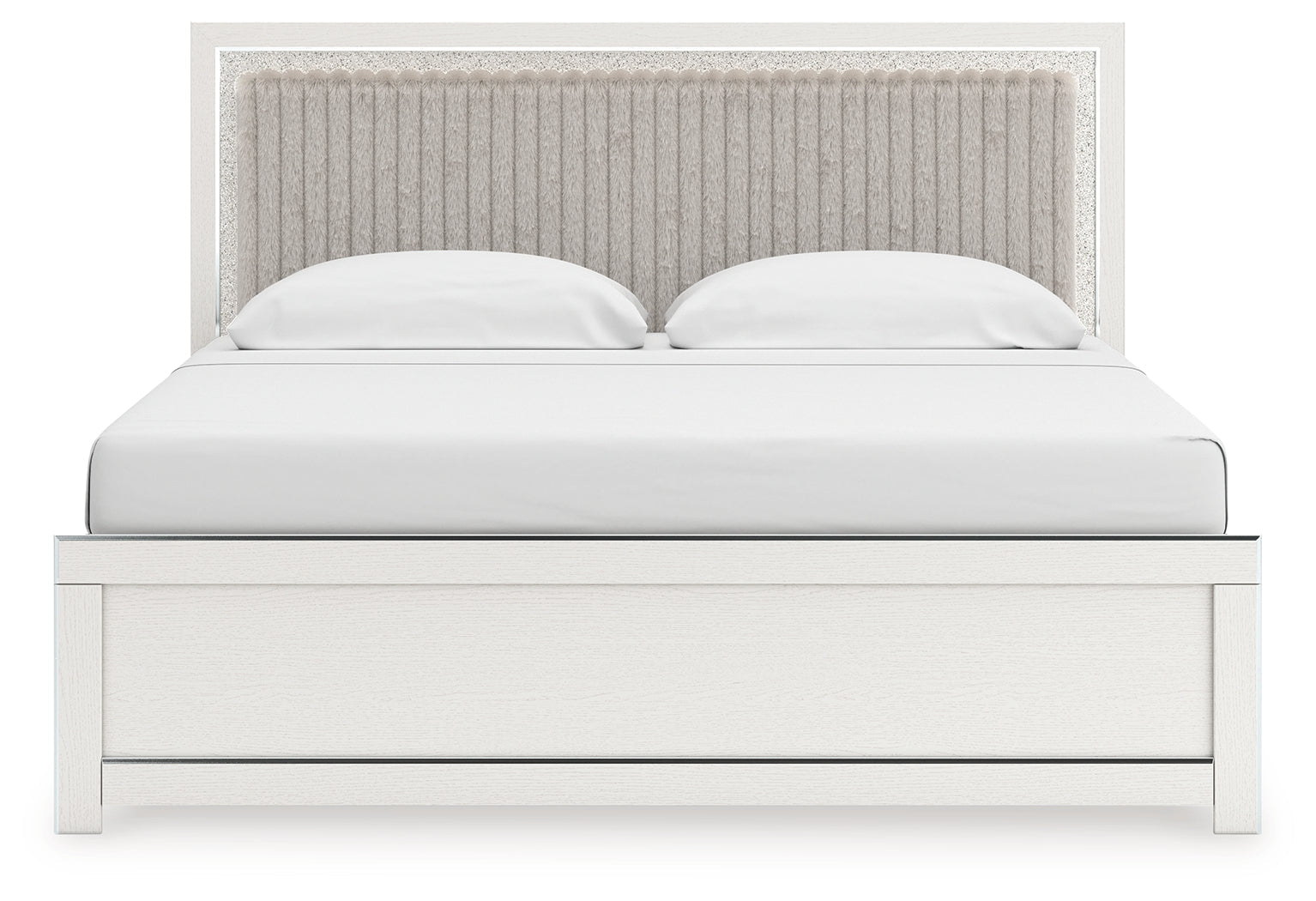 Zuraleus White King Upholstered Panel Bed