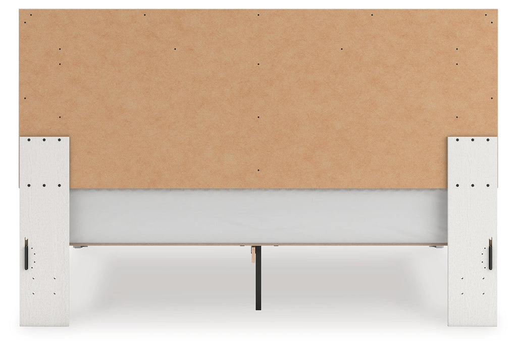 Zuraleus White King Upholstered Panel Platform Bed