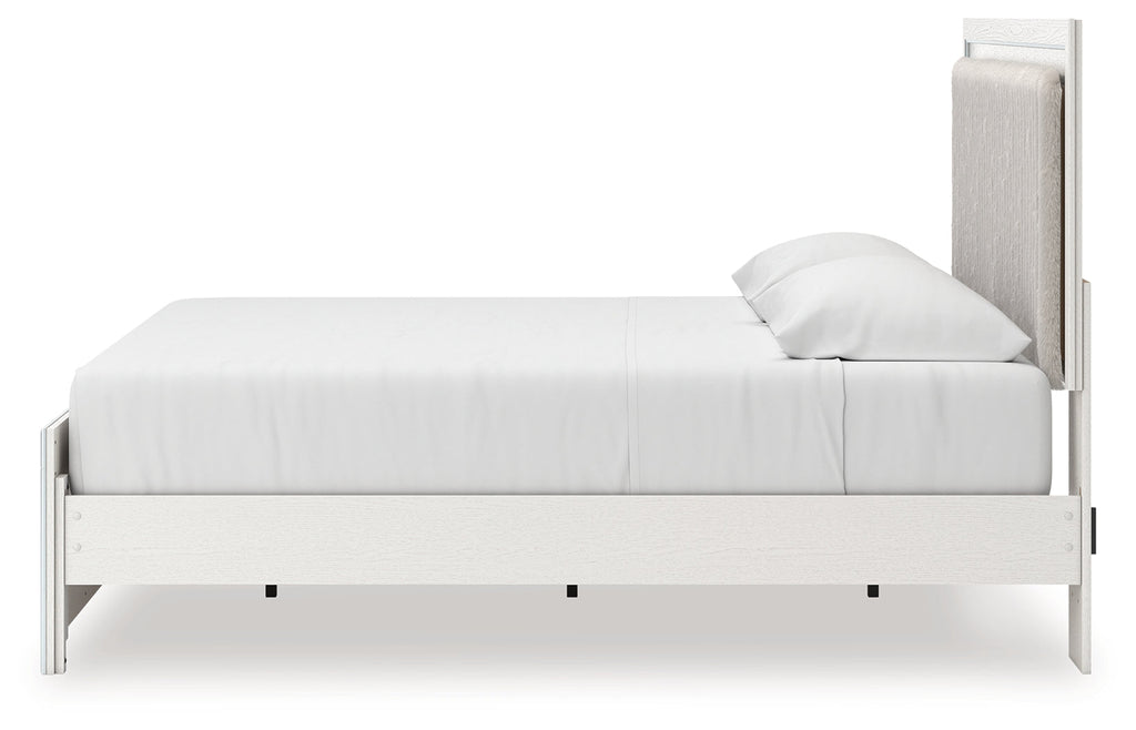 Zuraleus White King Upholstered Panel Platform Bed