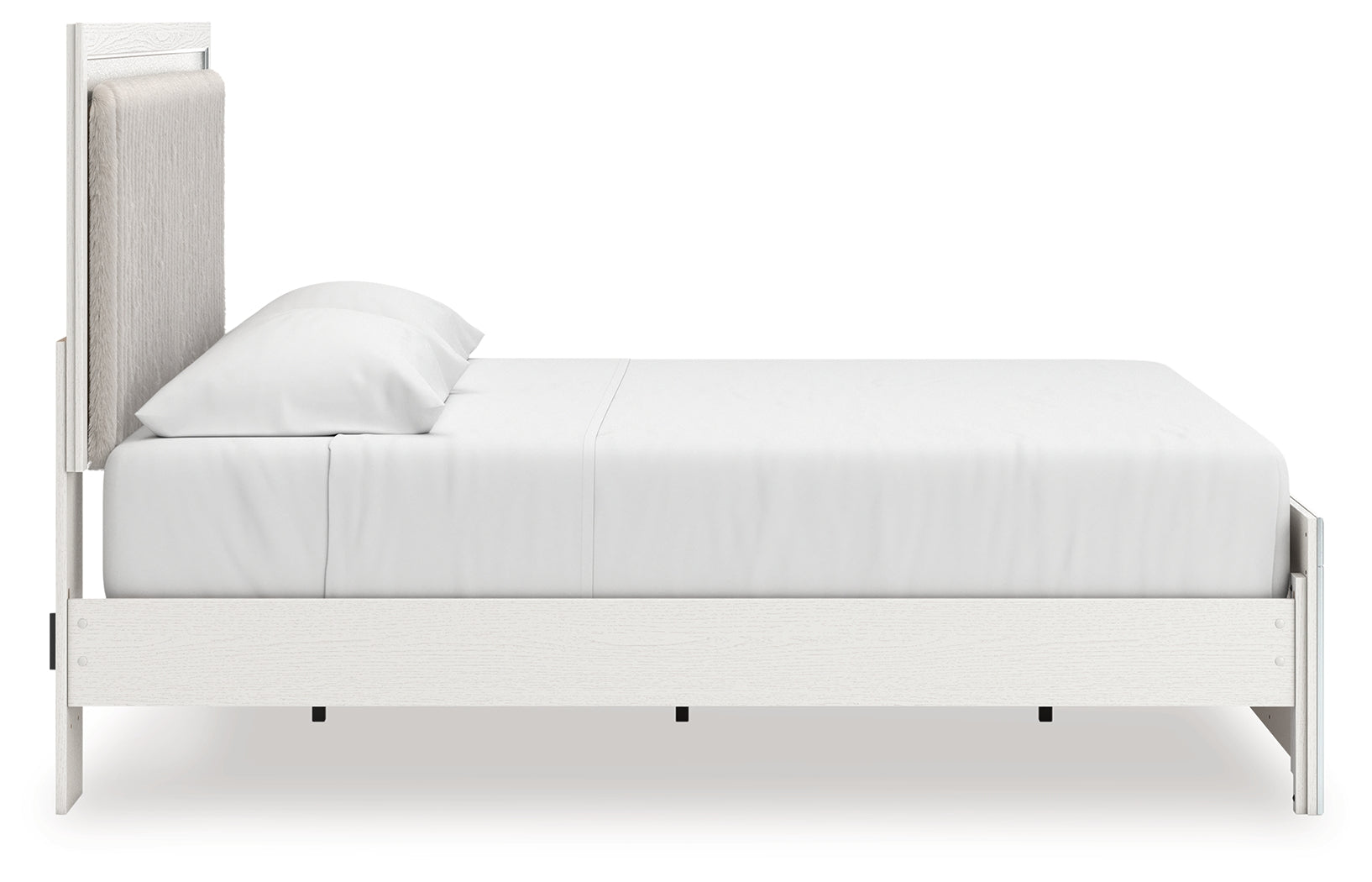Zuraleus White King Upholstered Panel Platform Bed