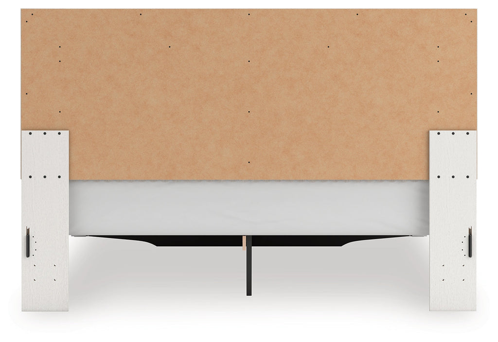 Zuraleus White King Upholstered Panel Platform Storage Bed