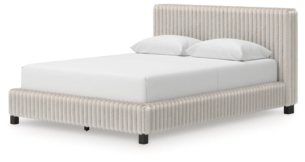 Zuraleus White Queen Upholstered Bed