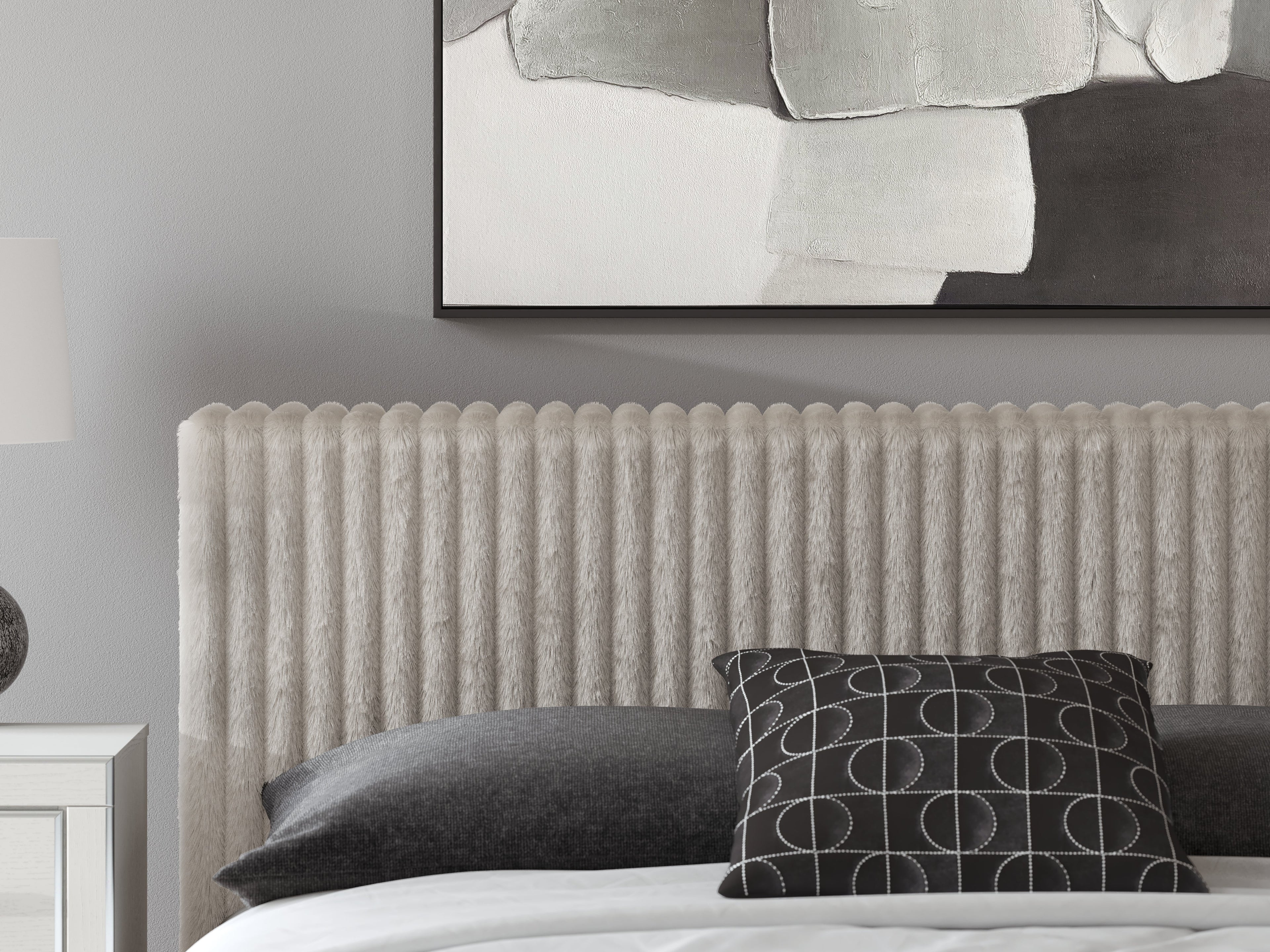 Zuraleus White Queen Upholstered Bed