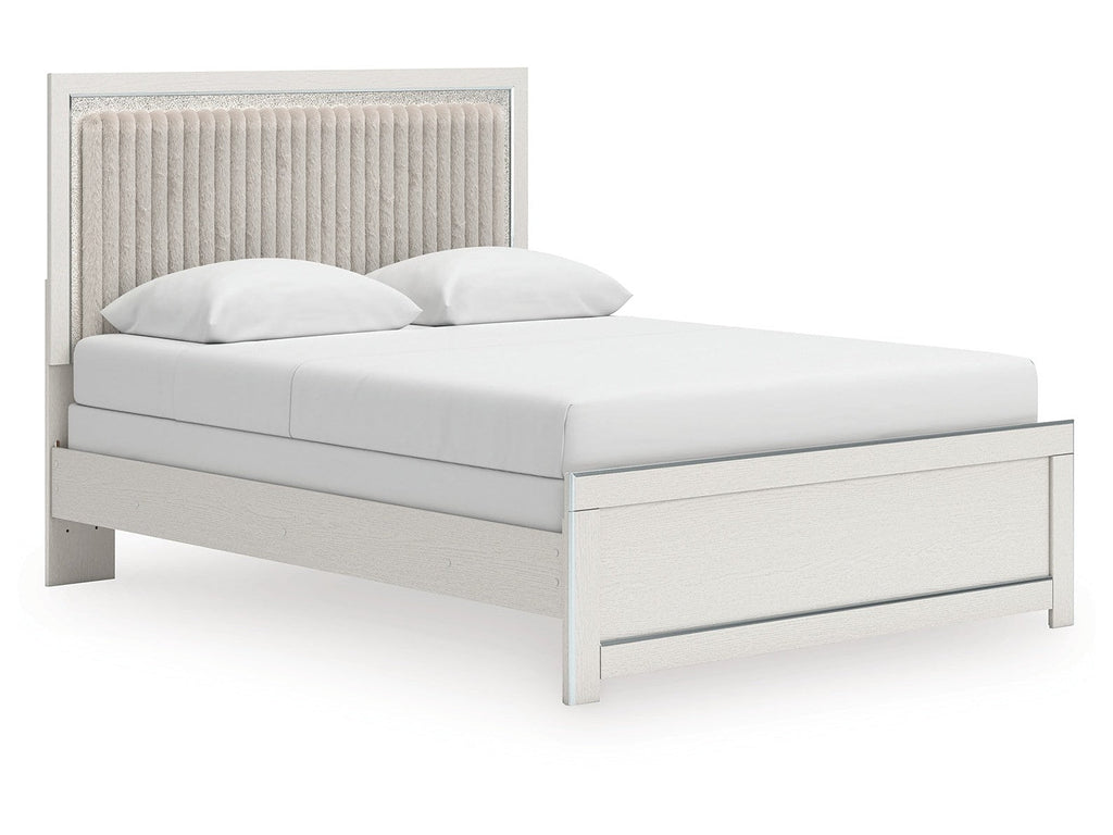 Zuraleus White Queen Upholstered Panel Bed