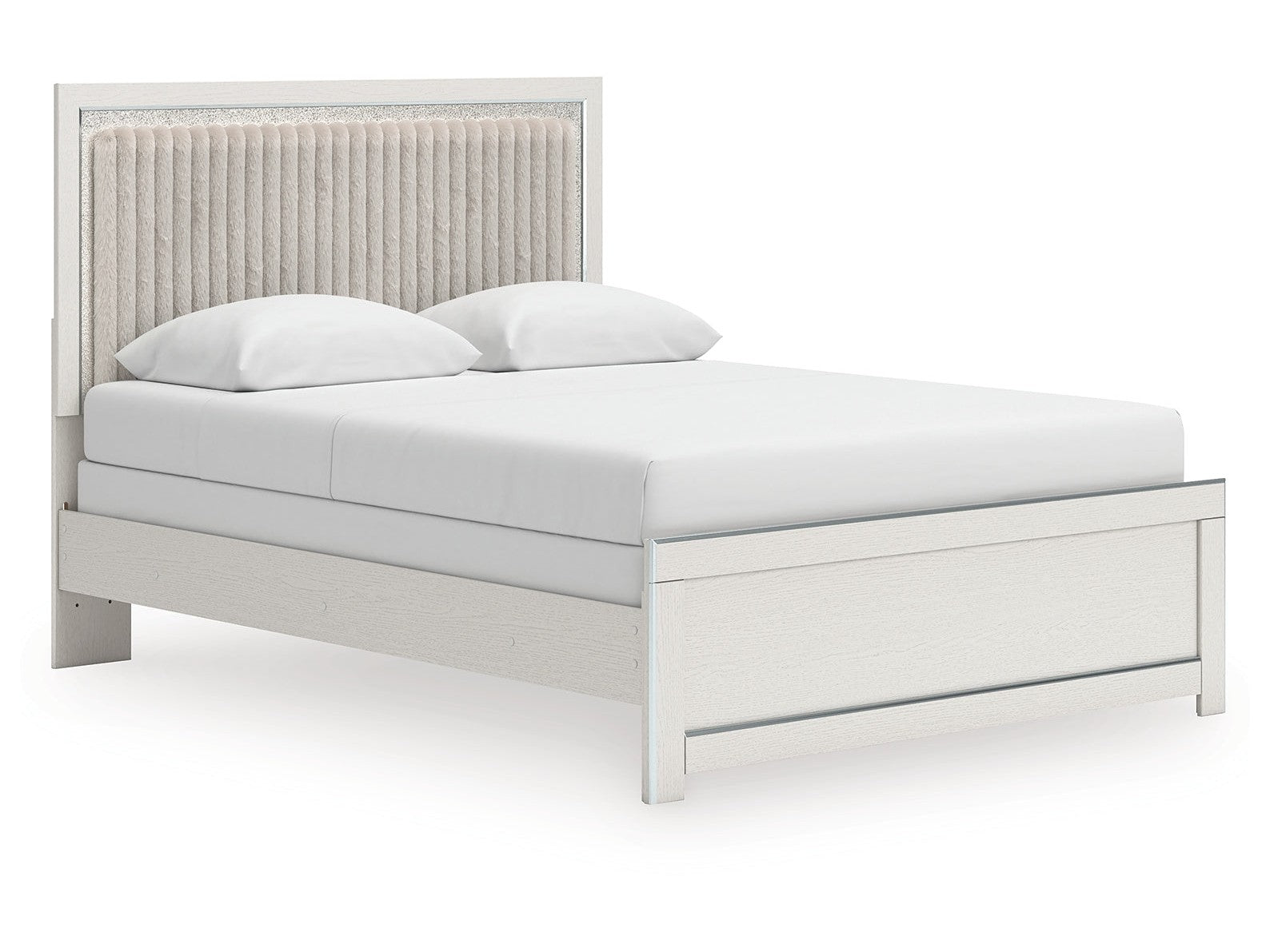 Zuraleus White Queen Upholstered Panel Bed