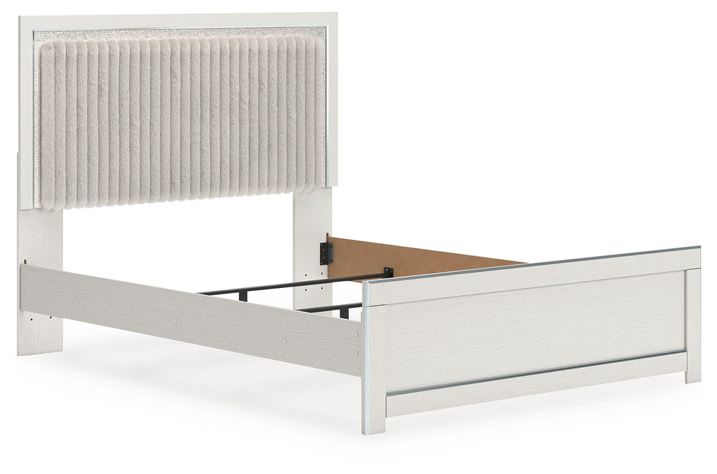 Zuraleus White Queen Upholstered Panel Bed