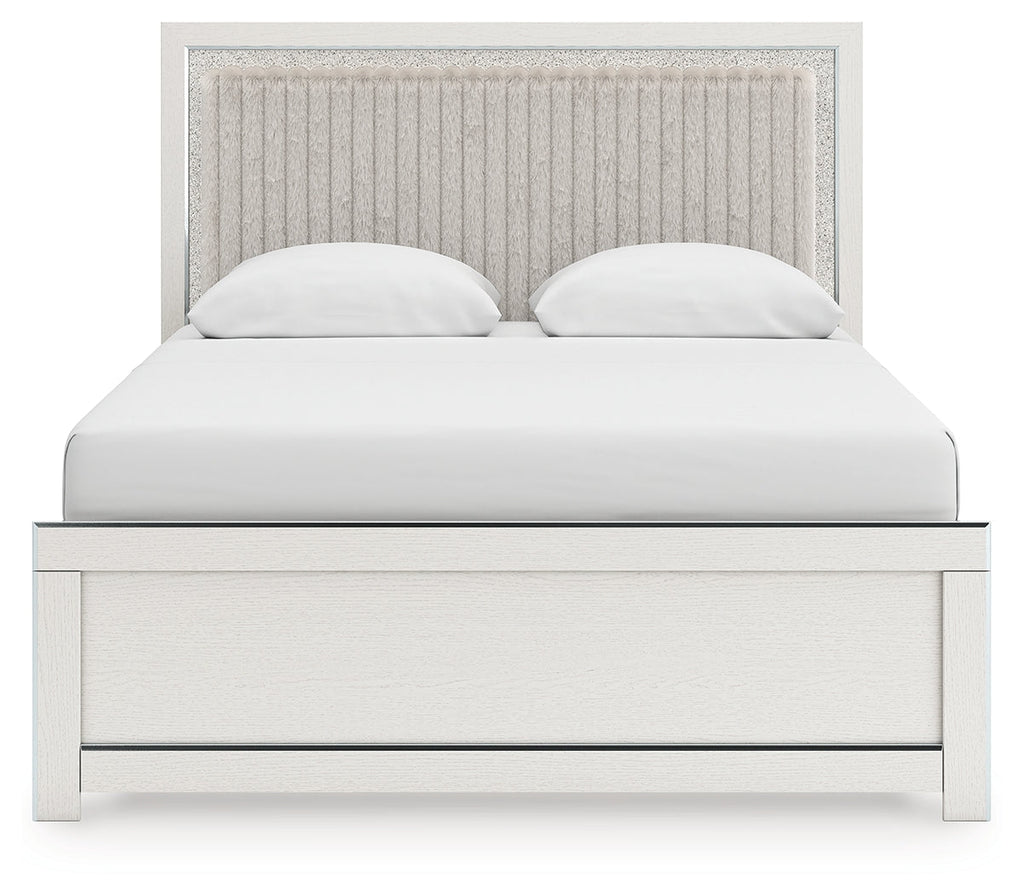Zuraleus White Queen Upholstered Panel Bed