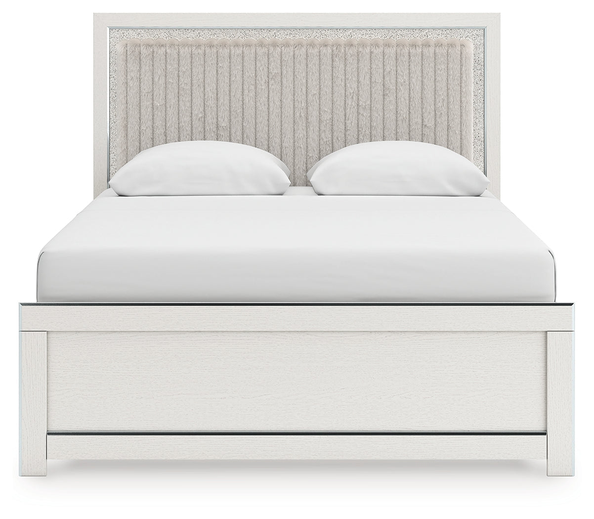 Zuraleus White Queen Upholstered Panel Bed