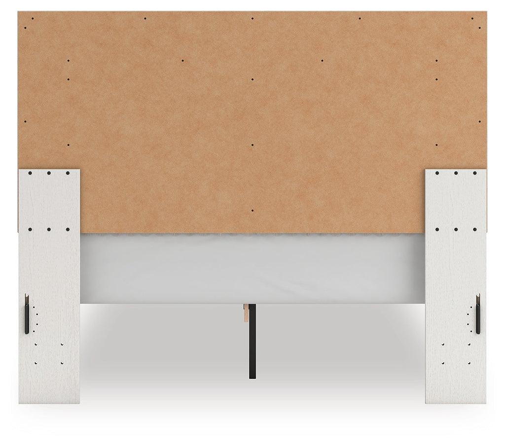 Zuraleus White Queen Upholstered Panel Platform Bed