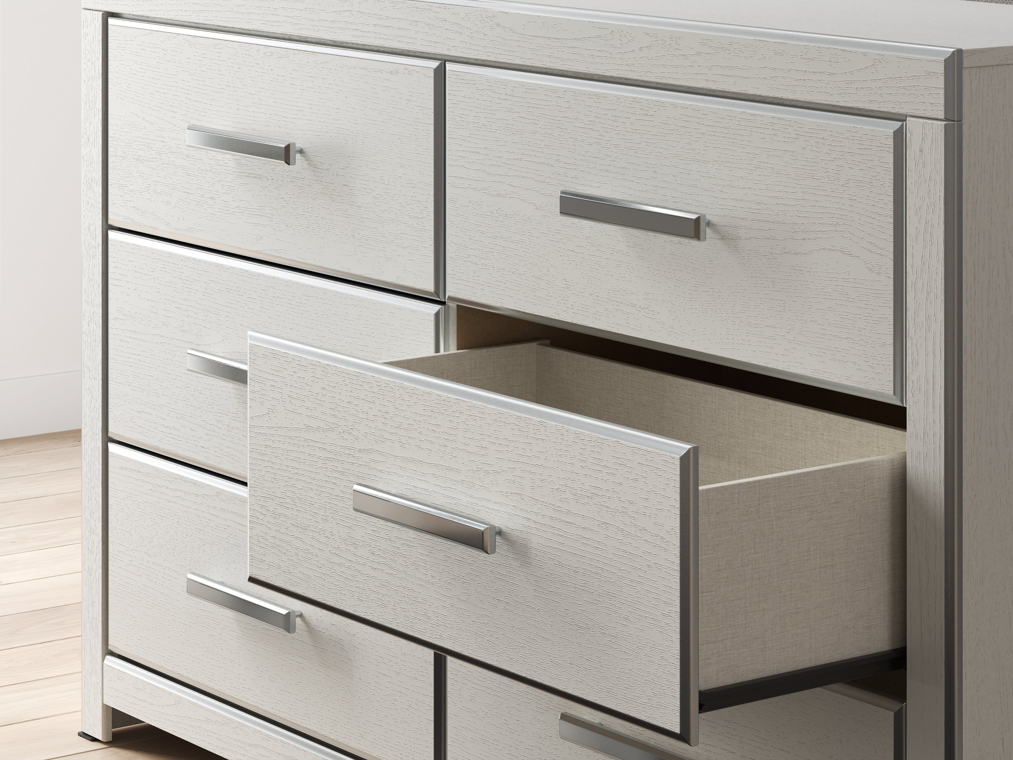 Zuraleus White Six Drawer Dresser